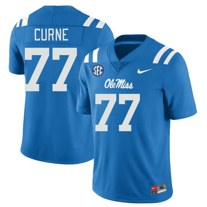 Men #77 Victor Curne Ole Miss Rebels College Football Jerseys Stitched Sale-Power Blue